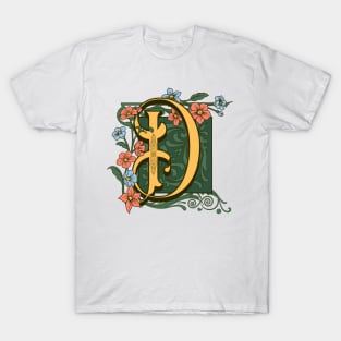 Art Nouveau Letter D, Ornamental Letter D, Art Deco T-Shirt